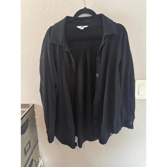 JoyLab black thicker sweater button up size S oversized - Picture 1 of 3